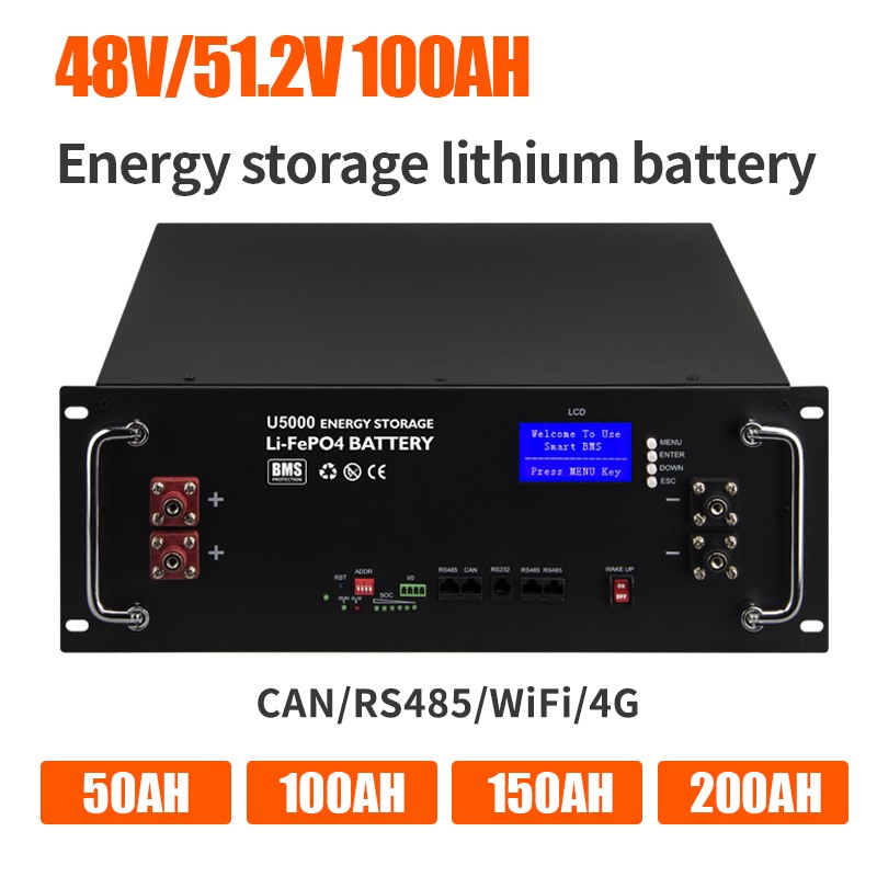 48V 100AH ​​แบตเตอรี่ลิเธียมแพ็ค 4G LIFEPO4 เซลล์ลิเธียมไอออน GPS ระบบจัดเก็บพลังงานแสงอาทิตย์แบตเตอรี่พร้อม SMS